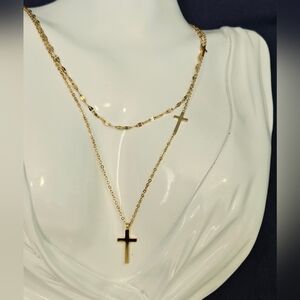 Gold Layered Cross Necklace